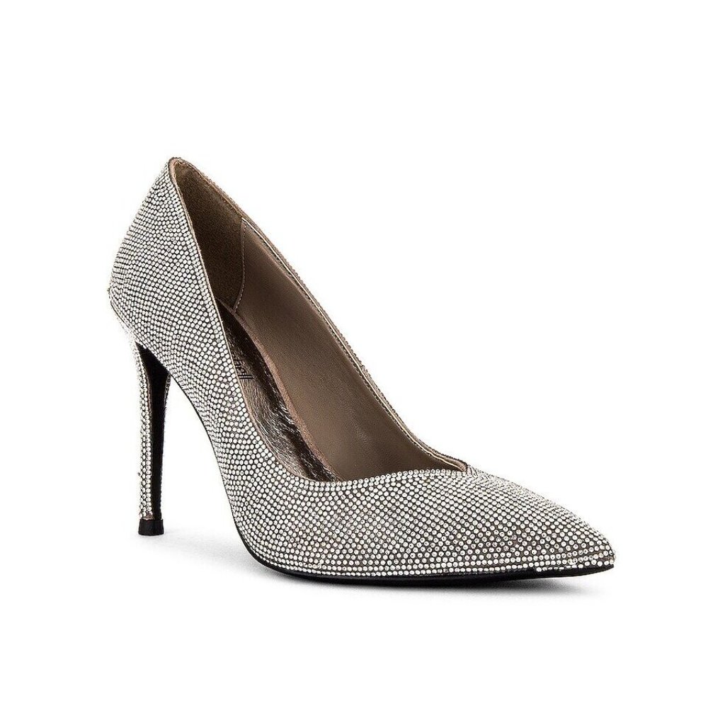 Jeffrey Campbell Womens Lure-JS Black Rhinestone Pump Stiletto Heels Size 8